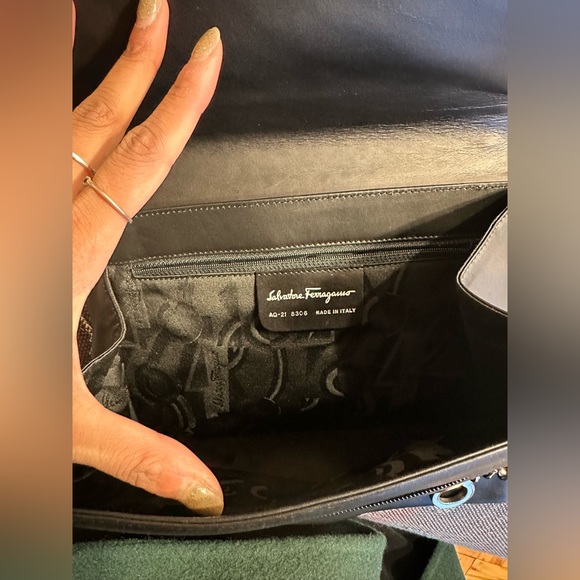 Vintage Salvatore Ferragamo Black Gancini Shoulder Bag - Picture 3 of 5